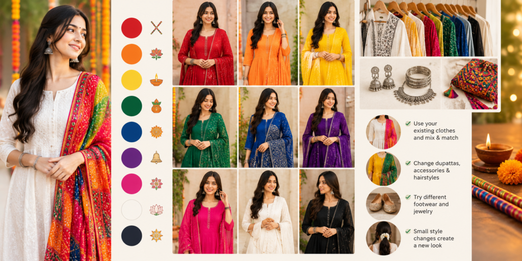 Colorful ethnic accessories for Navratri celebrations